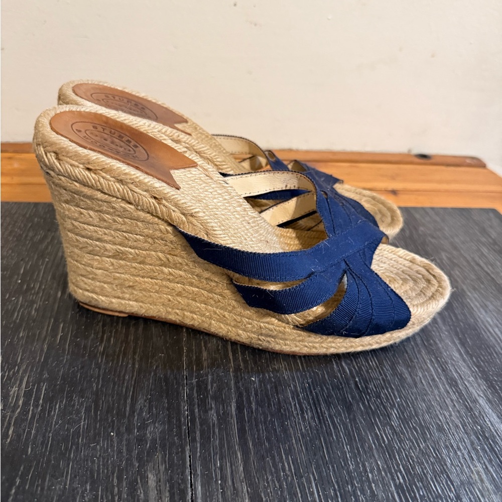 Stubbs & Wootton Navy and Tan Wedges